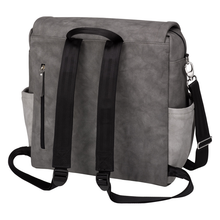 Load image into Gallery viewer, BOXY BACKPACK IN PEWTER MATTE LEATHERETTE
