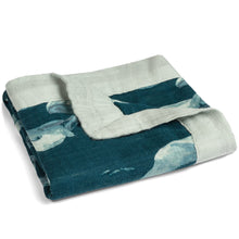 Load image into Gallery viewer, Blue Whale Mini Lovey Two-Layer Muslin Security Blanket