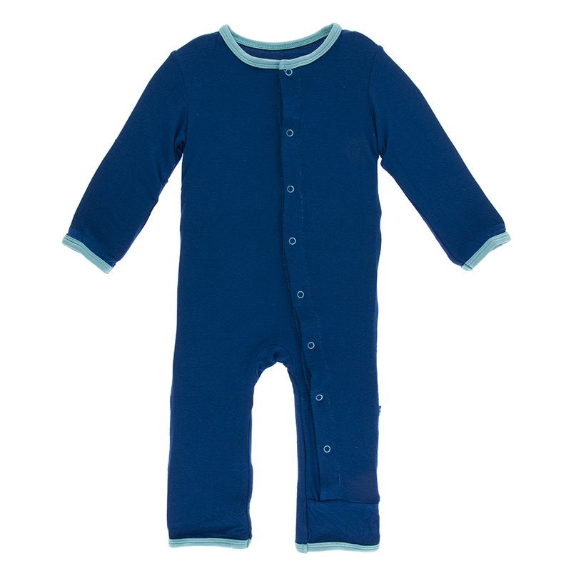 Holiday Applique Coverall in Navy Menorah