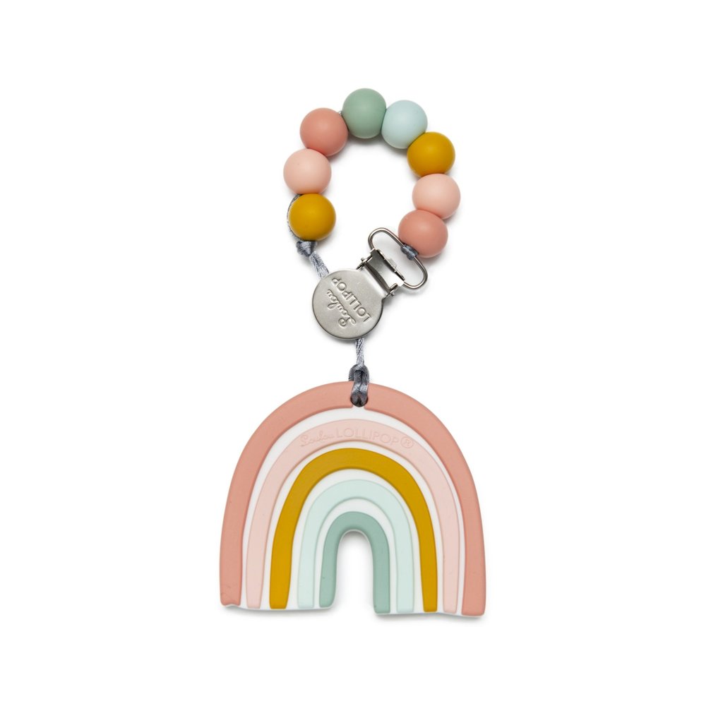 Loulou Lollipop Pastel Rainbow Silicone Teether Set