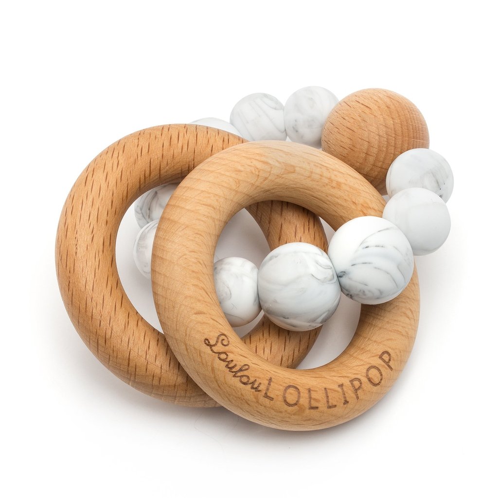 Loulou Lollipop Bubble Silicone and Wood Teether
