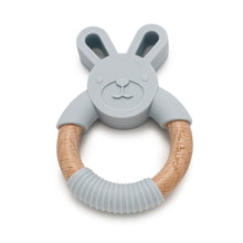 Load image into Gallery viewer, Loulou Lollipop Bunny Silicone &amp; Wood Teething Ring
