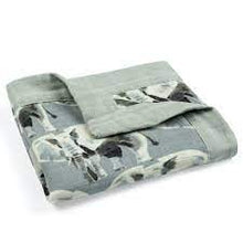 Load image into Gallery viewer, Grey Elephant Mini Lovey Two-Layer Muslin Security Blanket
