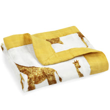 Load image into Gallery viewer, Orange Giraffe Mini Lovey Two-Layer Muslin Security Blanket