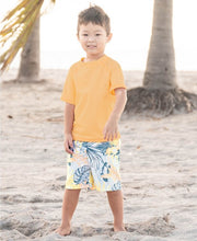 Load image into Gallery viewer, Melon Short Sleeve Rash Guard & Birds of Paradise Swim Trunks