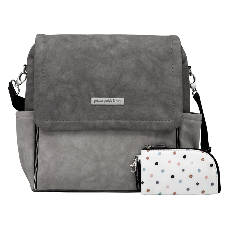 BOXY BACKPACK IN PEWTER MATTE LEATHERETTE