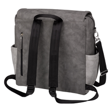 Load image into Gallery viewer, BOXY BACKPACK IN PEWTER MATTE LEATHERETTE

