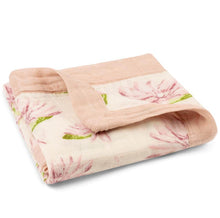 Load image into Gallery viewer, Water Lily Mini Lovey Two-Layer Muslin Security Blanket
