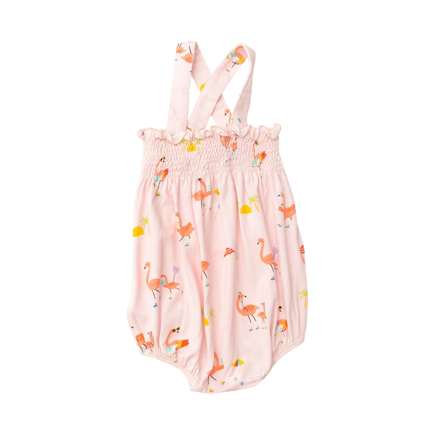 Angel Dear Smocked Sunsuit - Flamingoes