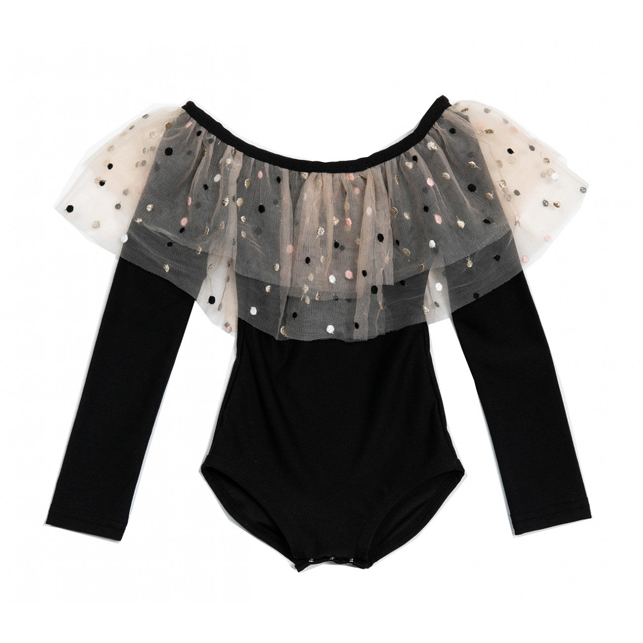 Petite Hailey Dot Alexa Leotard Black