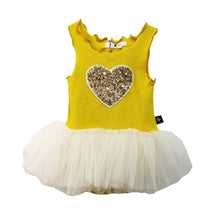 Load image into Gallery viewer, Petite Hailey Heart Tutu Dress yellow
