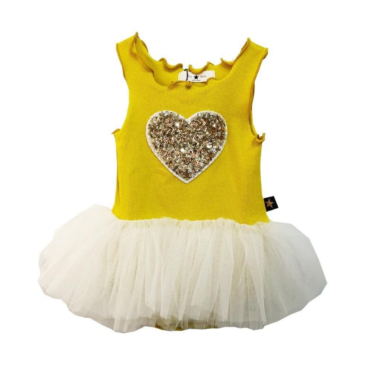 Petite Hailey Heart Tutu Dress yellow