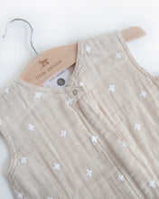 Load image into Gallery viewer, Cotton Muslin Sleep Bag - Taupe Cross
