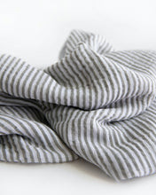 Load image into Gallery viewer, Cotton Muslin Swaddle Blanket - Grey Stripe
