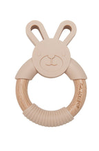 Load image into Gallery viewer, Loulou Lollipop Bunny Silicone &amp; Wood Teething Ring
