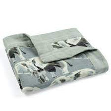 Load image into Gallery viewer, Grey Elephant Mini Lovey Two-Layer Muslin Security Blanket
