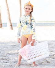 Load image into Gallery viewer, Birds of Paradise Long Sleeve Zipper Rash Guard Bikini
