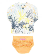 Load image into Gallery viewer, Birds of Paradise Long Sleeve Zipper Rash Guard Bikini
