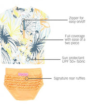 Load image into Gallery viewer, Birds of Paradise Long Sleeve Zipper Rash Guard Bikini
